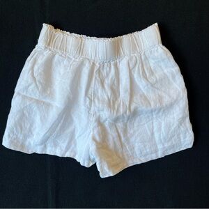 J Crew shorts Small White Linen Pull on elastic waist Pockets Womens Breathable